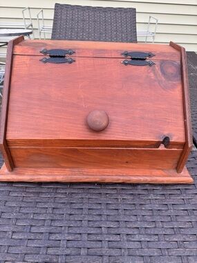 Vintage Wooden Bread Box or Storage Chest